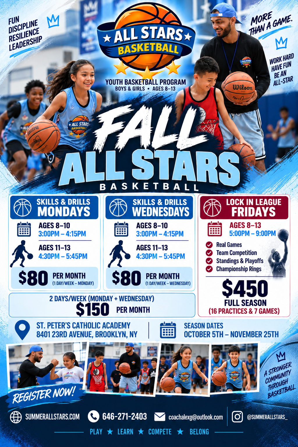 Skills & Drills | Ages 11–13 | Fall 2026 | Monday & Wednesday 4:30pm-5:45pm