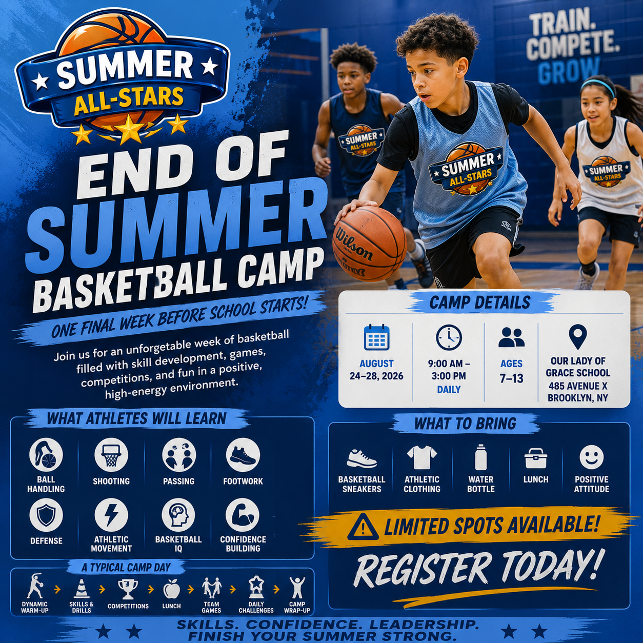 End of Summer Youth Basketball Camp – Aug. 24–28